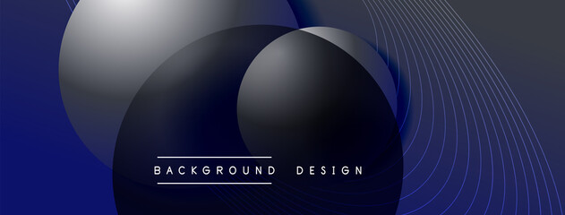 Gradient circles with shadows. Vector techno abstract background. Modern overlapping forms wallpaper background, design template