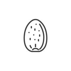 Almond shell line icon