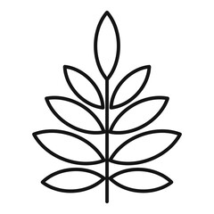 Rowan leaf icon, outline style