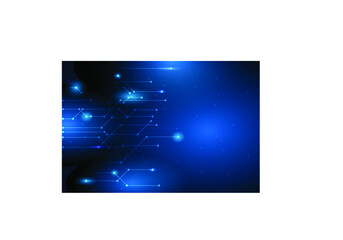 Abstract blue Network Background with shiny light. Template of circuit computer with line system on blank space. Business Data Structure with network communication.