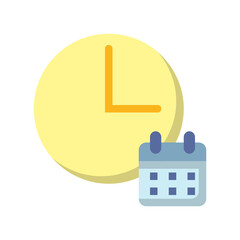 Obraz premium Time , Calendar flat icon.