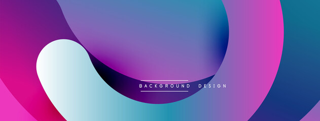 Abstract overlapping lines and circles geometric background with gradient colors