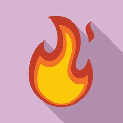 Fire flame fireball icon, flat style