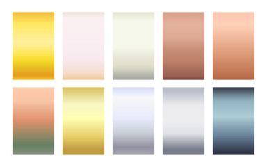 Fototapeta premium Metallic color palette gradient background set