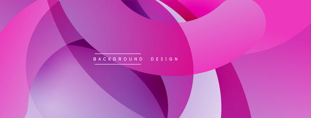 Abstract overlapping lines and circles geometric background with gradient colors