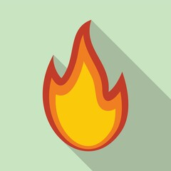Fire flame smoke icon, flat style
