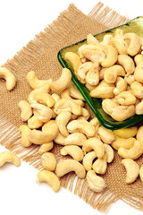 Cashew on white background 
