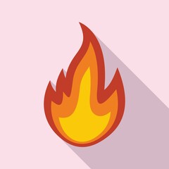 Fire flame energy icon, flat style
