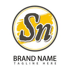 Sn letter logo icon vector