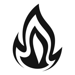 Fire flame hot icon, simple style