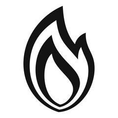 Fire flame bonfire icon, simple style