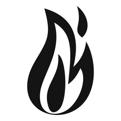 Fire flame danger icon, simple style