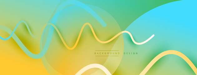 Abstract gradient background with wave line with shadow effect. Geometric composition. 3D shadow effects and fluid gradients