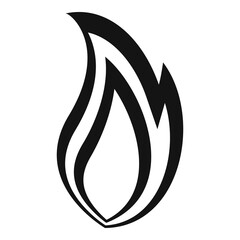 Fire flame tribal icon, simple style