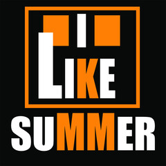 i like summer typography t-shirt design