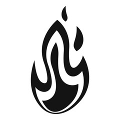 Fire flame passion icon, simple style