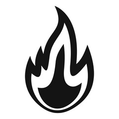 Fire flame energy icon, simple style