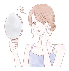 肌トラブルに悩む女性