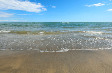 background of the sea near the shore with clouds in the sky ideal as a backdrop for other photographs