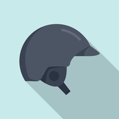 Hurling helmet icon, flat style