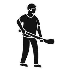 Hurling player icon, simple style
