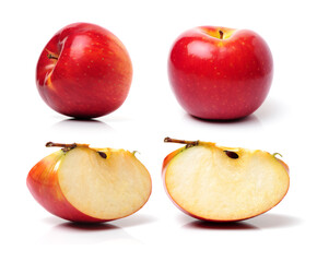 red apples isolated on white