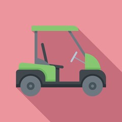 Golf cart electric icon, flat style