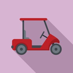 Golf cart buggy icon, flat style