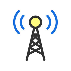 Antenna , Wireless Network filled outline icon.