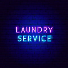 Obraz premium Laundry Service Neon Text