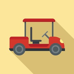 Fototapeta premium Golf cart hobby icon, flat style