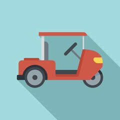 Golf cart caddy icon, flat style