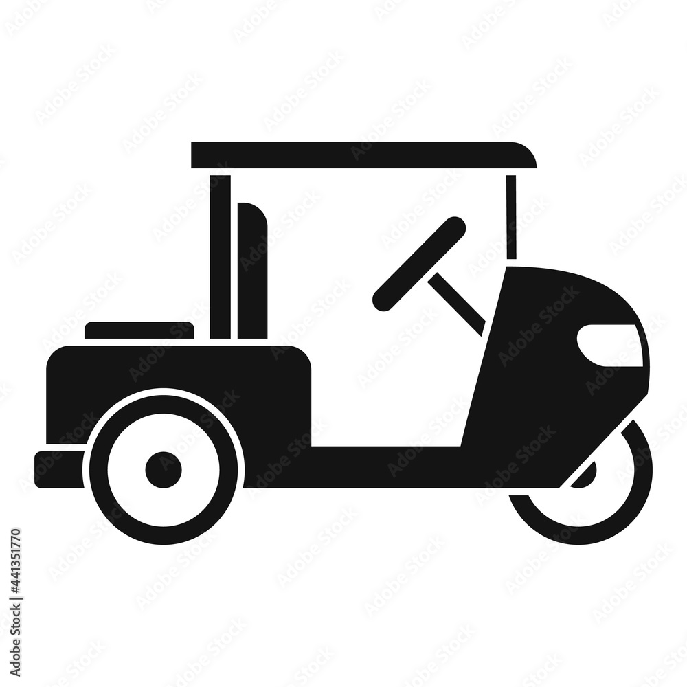 Poster Golf cart caddy icon, simple style