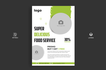 Fast Food Flyer Design Template cooking, cafe, and restaurant menu, food ordering, junk food. Pizza and Burger