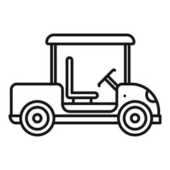Golf cart icon, outline style