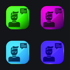 Advisor four color glass button icon