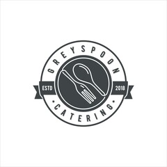 Spoon and Fork Logo Design Vector Image