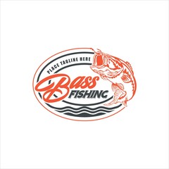 Bass Fishing Logo Design Vector Image