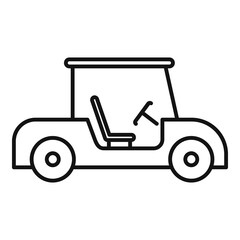 Golf cart game icon, outline style