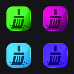 Archeology four color glass button icon