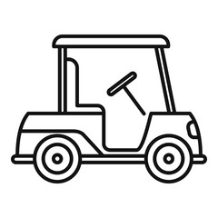 Golf cart bag icon, outline style