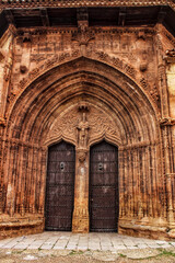 Fototapeta na wymiar Beautiful Santisima Trinidad Church in la Plaza Mayor in Alcaraz, Spain
