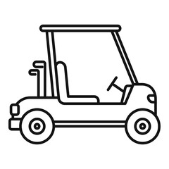 Golf cart drive icon, outline style