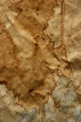 Damaged paper with stains