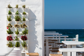 Detail in the village of Naoussa on the north coast of the Greek island of Paros in the Cyclades