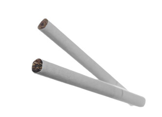 Two cigarettes isolated on white background with clipping path