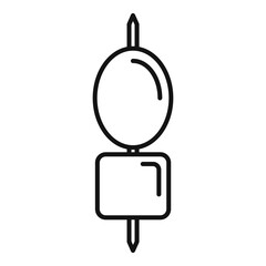 Black olive cheese icon, outline style