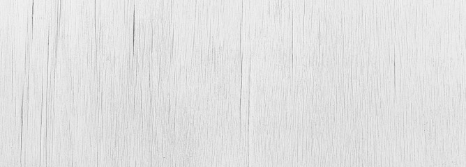 Fototapeta premium Panorama of White vintage wooden table top pattern texture and seamless background