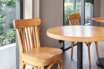 Empty coffee tables and empty sofas inside the cafe during the covid-19 epidemic