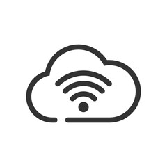 Cloud , Wireless Network outline icon.